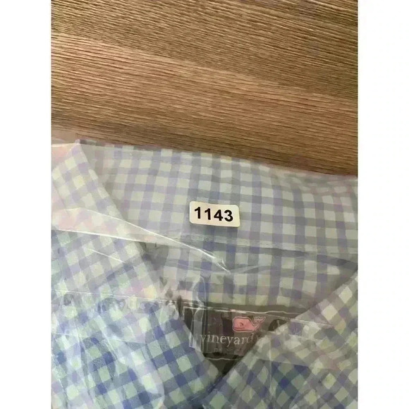 Vineyard Vines Performance Classic Fit Murray Button Up Shirt Men's L Blue Plaid - Picture 12 of 12